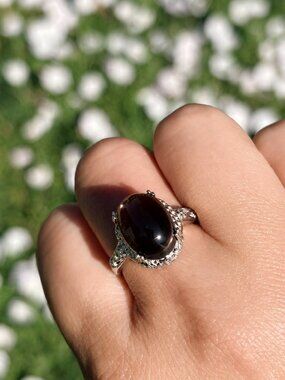 Natural Smoky Quartz Ring, 6 CT, 925 Sterling Silver, One of a Kind